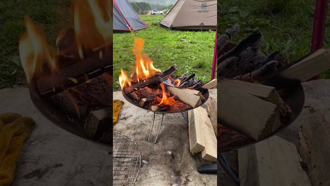 #4 焚火【雨キャンプでも焚火はする】campfire・bonfire #shorts