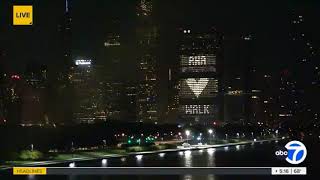 ABC7 Chicago Heart Walk BCBSIL Building Light Up