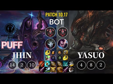 IG Puff Jhin vs Yasuo Bot - KR Patch 10.17