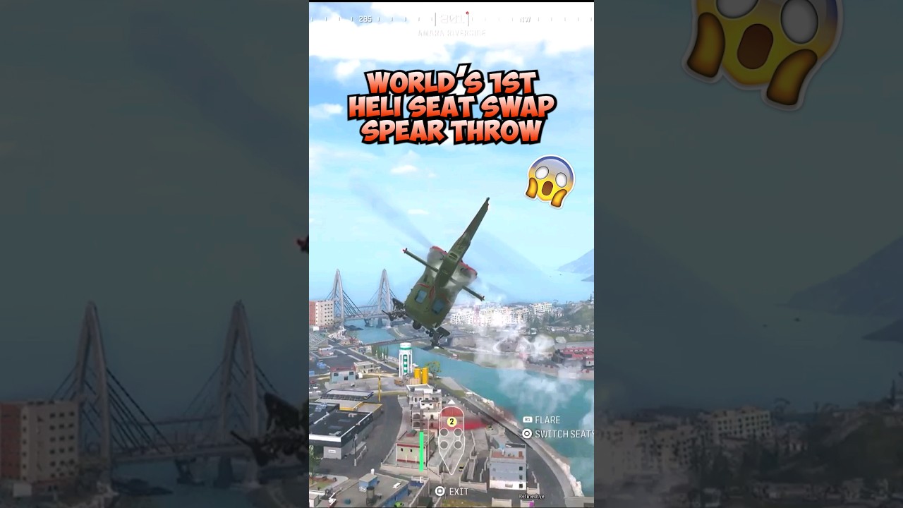 1st Heli Seat Swap Spear Throw 😱 #callofduty #warzone #codclips #warzoneclips #warzonefunny #cod