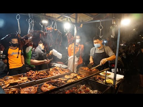 Street Food Near Phsa Kandal At Night - Walking Around Kandal Market @ Wat Naloam