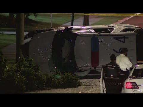 Officers injured in crash responding to shots fired between police and suspect
