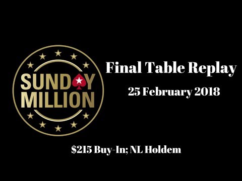 $215 Sunday Million 25 February 2018: Final Table Replay (Cards-Up) -