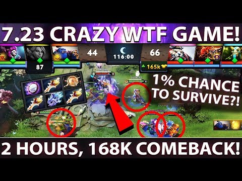 2 HOURS MOST WTF MATCH ON NEW 7.23 PATCH - 165k+ COMEBACK vs LVL 25 Master Tier Techies - Dota 2
