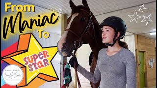 DRESSAGE LESSON: FROM MANIAC TO SUPER STAR! | VLOG
