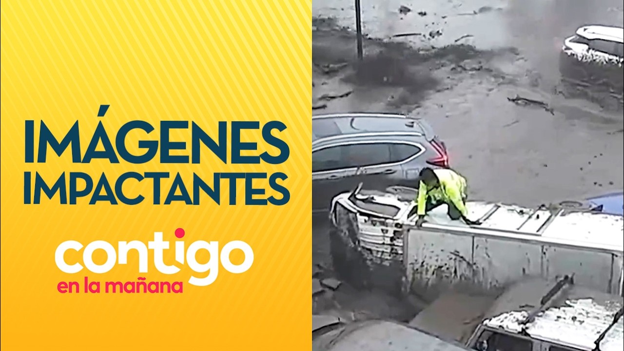 Las IMPACTANTES imágenes del comienzo del aluvión en Las Condes - Contigo en la Mañana