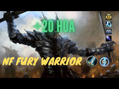 M+ HOA 20 Fury Warrior POV - WoW 9.1.5 Shadowlands - sketchy ending