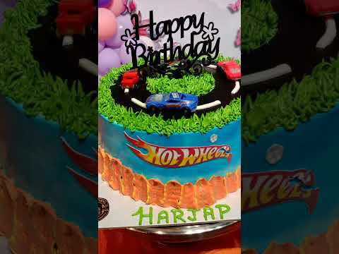#cake #designed #cake #hot wheels car birthday party 🎉🎉