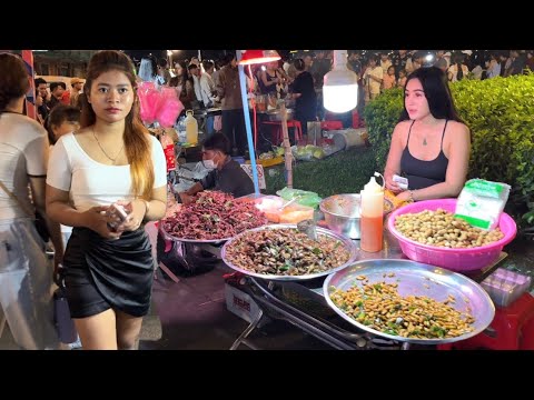 Amazing CAMBODIAN Street Food - Walking Tour Water Festival in Phnom Penh, Cambodia 2025