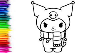 Kuromi Sanrio Drawing, Painting & Coloring for Kids and Toddlers | Easy Cute Kuromi Art Tutorial