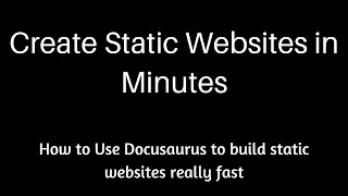Create Documentation Websites Easily with Docusaurus