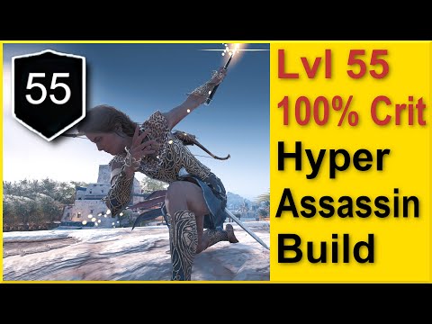 Assassins Creed Odyssey - LVL 55 Hyper Assassin Build 2020 - 100% Crit - Overruns Mercs on Nightmare