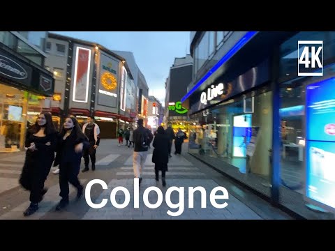Cologne , Germany - Evening Walking Tour - ( 4k HDR) 2022