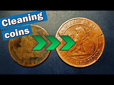 Cleaning coins with electrolysis ⚡