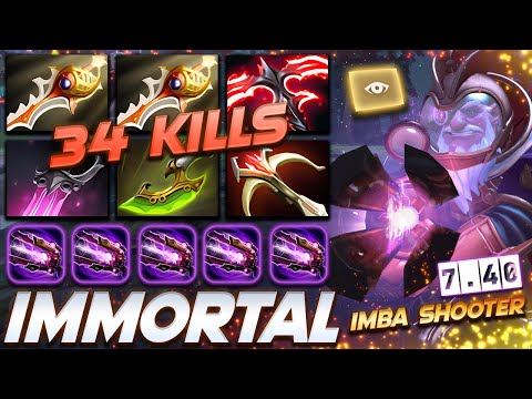 Sniper Immortal 7.40 Shooter 34 KILLS - Dota 2 Pro Gameplay [Watch & Learn]