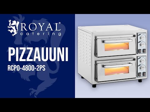 video - Pizzauuni - 2 kammiota - 4750 W - Ø 40 cm - tulenkestävä kivi - Royal Catering