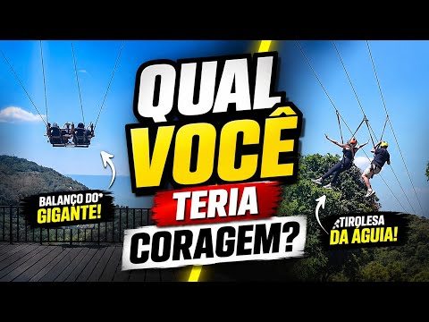 Balanço do Gigante ou Tirolesa  da Águia? Qual você teria coragem de enfrentar?