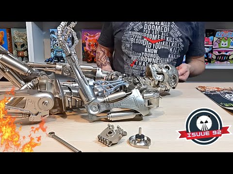 Build The Terminator T-800 Issue 92 - knee Joint, Tendon & Foot Parts On The Left Leg (Speed Build )