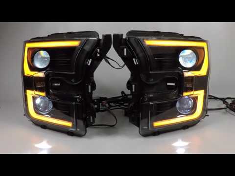 Ford F150 - Anzo Custom Headlights - Morimoto Projector Conversion + Diode Dynamics Demon Eyes