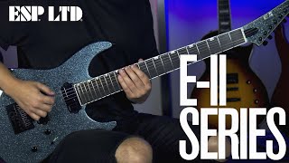 Video thumbnail for ESP E-II M-II 7B Baritone Granite Sparkle and SN-II Nebula Black Burst by ESP Guitars Australia