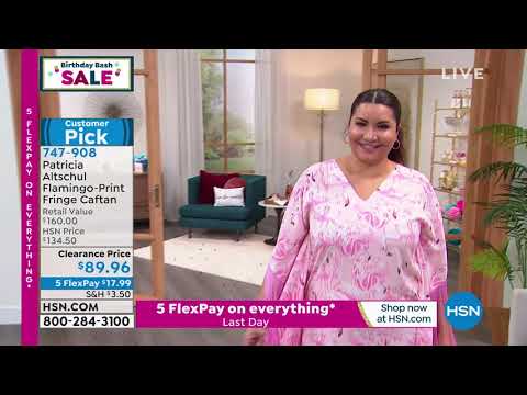 Patricia Altschul – Kaftan mit Fransen und Flamingo-Print