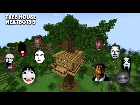 SURVIVAL TREE HOUSE PART 5 WITH 100 NEXTBOTS in Minecraft - Gameplay - Coffin Meme