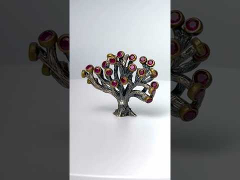 Bora Sterling Silver 925 Tree with Ruby Pendant video