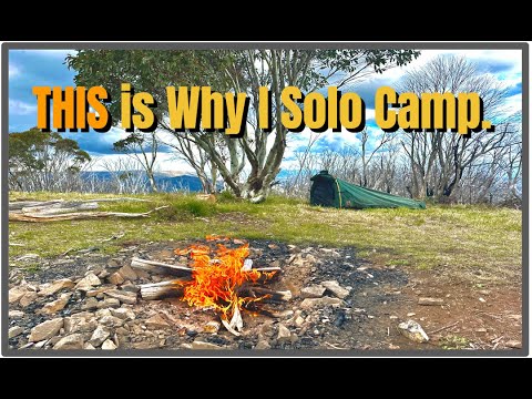 Swag Camping allein in den viktorianischen Alpen | Kochen am Lagerfeuer & Gewitter