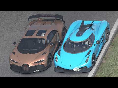 Bugatti Chiron Pur Sport vs Koeningsegg Jesko Absolut at Monza