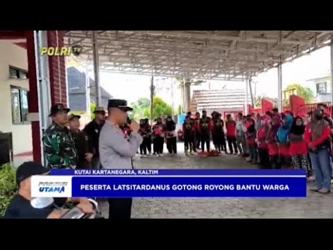 POLSEK TENGGARONG DAMPINGI PERSERTA LATSITARDA GOTONG ROYONG