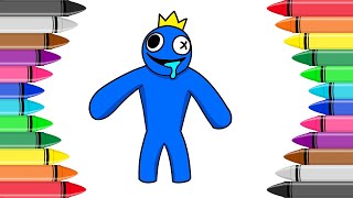 How to DRAW Rainbow Friends BLUE 🌈