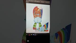 I am drawing mlp characters in strawberry shortcake style! Here is Rainbow dash