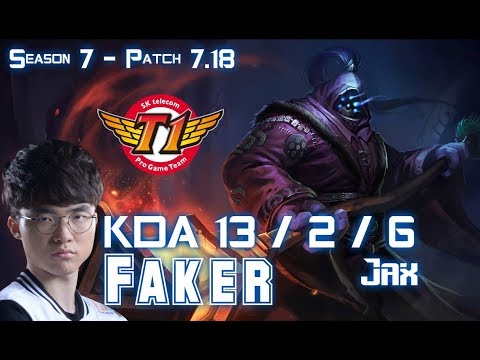SKT T1 Faker JAX vs KARTHUS Top - Patch 7.18 KR Ranked