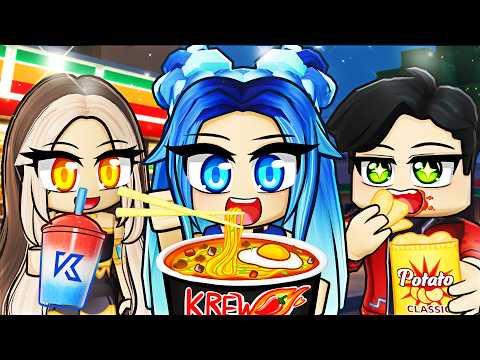 We Ate ONLY Korean Convenience Store Food for 24 HOURS in Roblox!