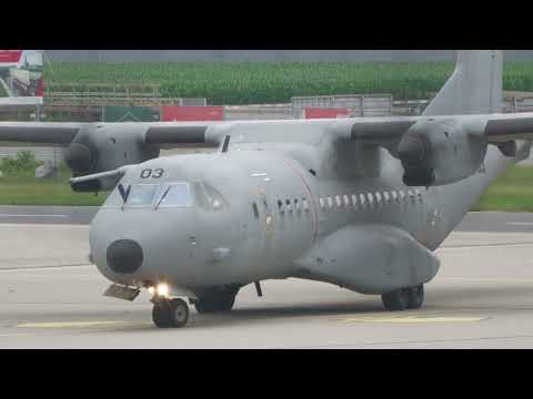 Spain Air Force CASA C-295 Persuader take off at airport graz