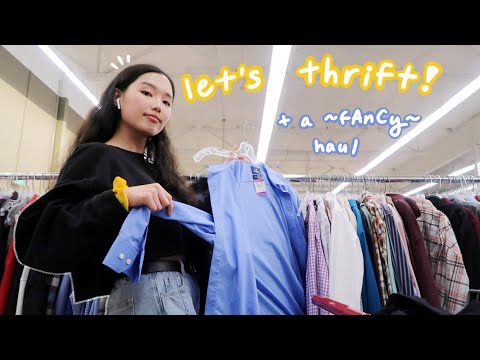 thrift with me + a ~fAnCy~ try-on haul! (mostly shopping for kpop concert outfits)