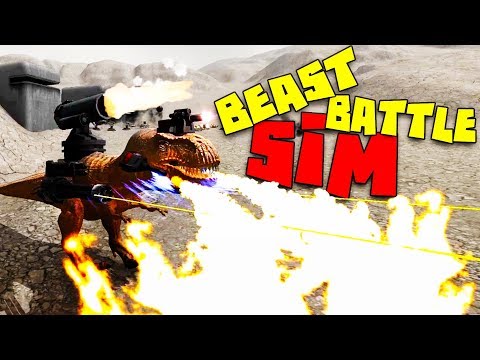 The Epic Flame Throwing, Cannon Blasting T-Rex with Lazers! - Beast Battle Simulator Gameplay