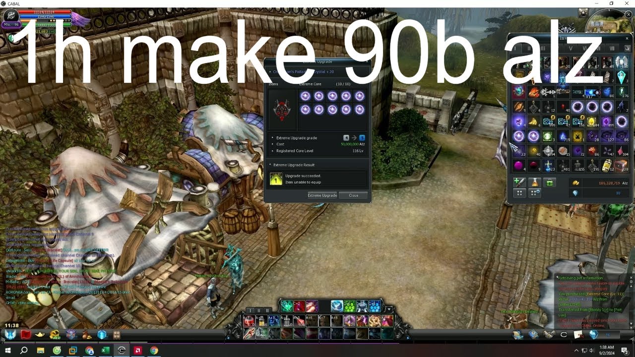 Cabal Online Na success eu5 cu13 item+20 du13 1h make 90b alz war solo ami