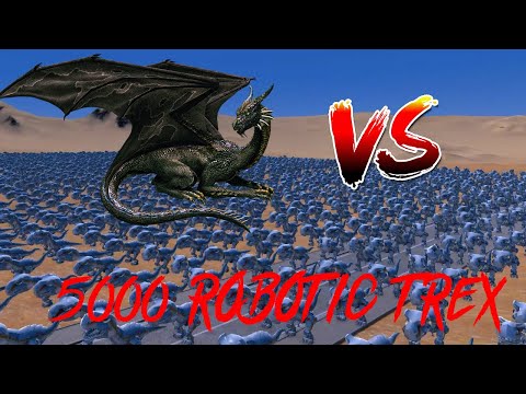 1000 Dragon VS 5000 Robotic T Rex | Ultimate Epic Battle Simulator