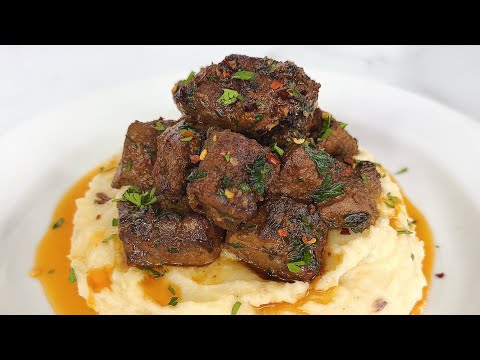 HOW TO MAKE COWBOY BUTTER STEAK BITES WITH MASHED POTATOES!