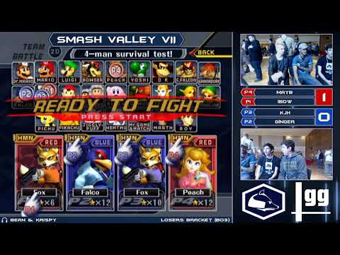 Smash Valley VII Melee Doubles - mayb + iBDW (R) vs KJH + Ginger (B) - Losers Eighths