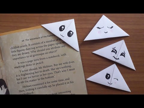 Easy DIY origami corner bookmarks | no glue | easy paper crafts by 10 Crafty Fingers
