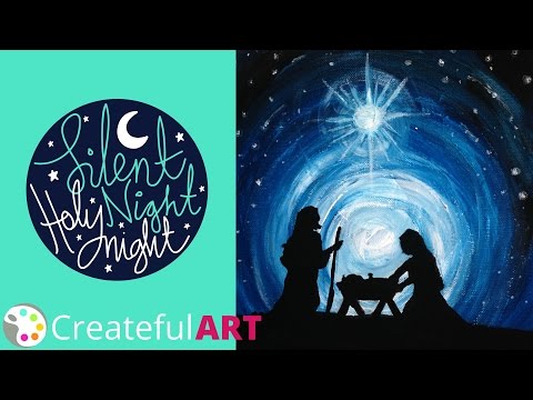 How to paint a Nativity Silhouette--with Acrylics - YouTube