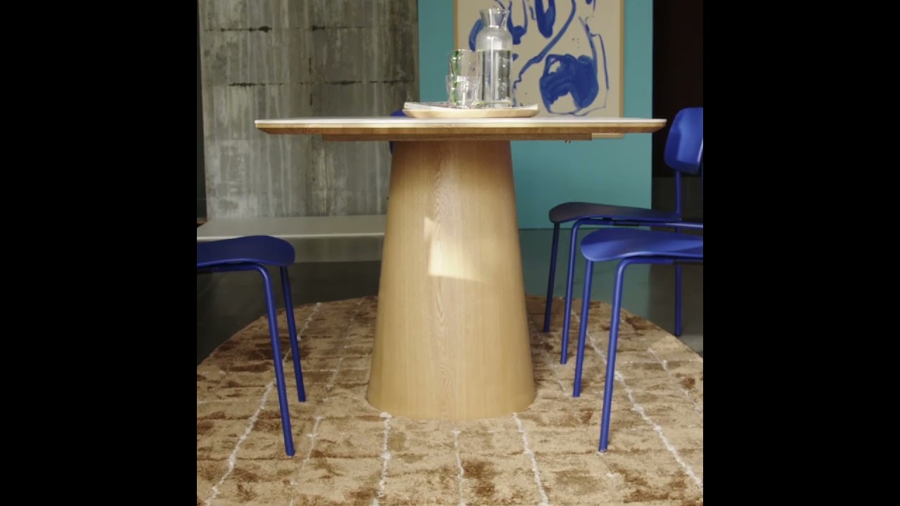 Video Reno - Table &agrave; manger 8 personnes effet marbre et bois