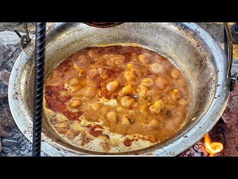 Army beans recipe, primitive technology wilderness cooking. Grah/pasulj recept.