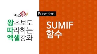 [예스폼 엑셀강좌] 왕따엑셀 함수 / 16. SUMIF 함수