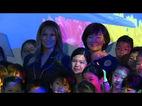 Melania Trump visits the Mori Building Digital Art Museum