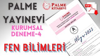 8. SINIF PALME YAYINEVİ DENEME SINAVI 4 - FEN BİLİMLERİ -PDF AÇIKLAMADA #lgs2022 #soruçözüm #fen