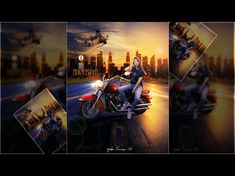 Sunset at City : Orn BNK48 EP.8 : Photoshop Fantasy Tutorial (7ack Fantasy Art)
