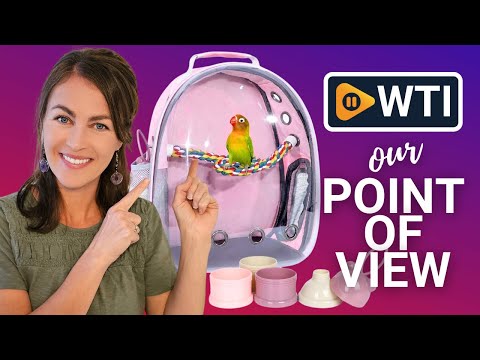 Pink Bird Backpack Carrier with Portable Bird Feeder Cups - WTI product video review